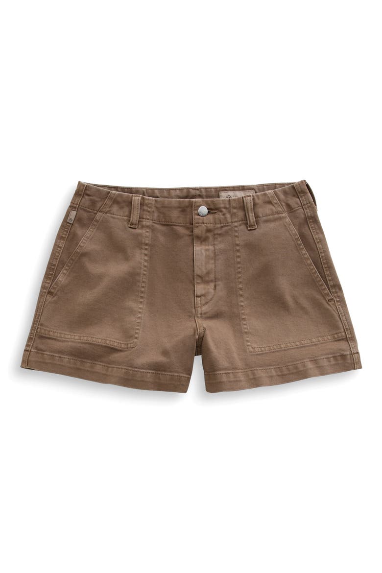 Analeigh High Waist Workwear Twill Shorts, Alternate, color, SULFUR LIGHT TAUPE