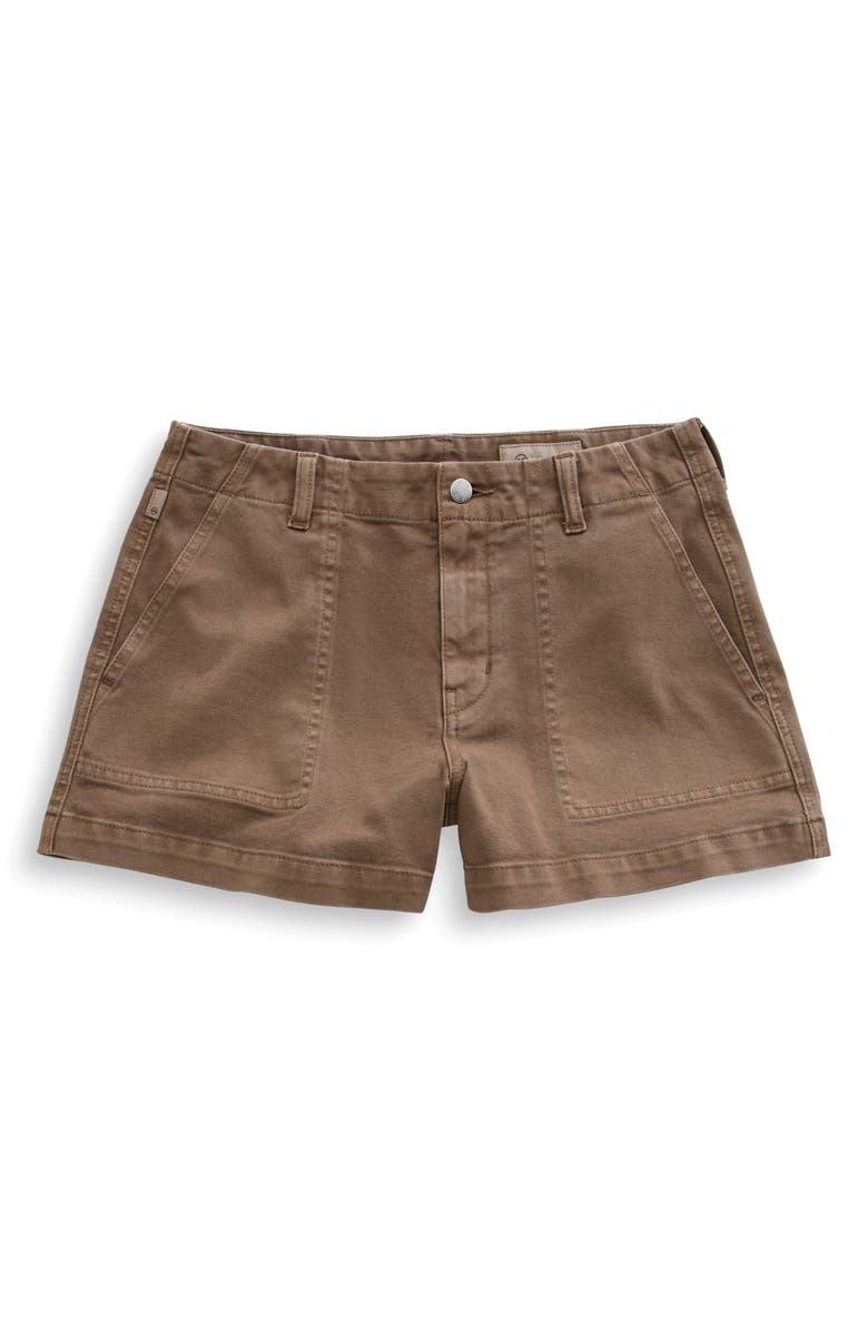 AG Analeigh High Waist Workwear Twill Shorts, Alternate, color, Sulfur Light Taupe