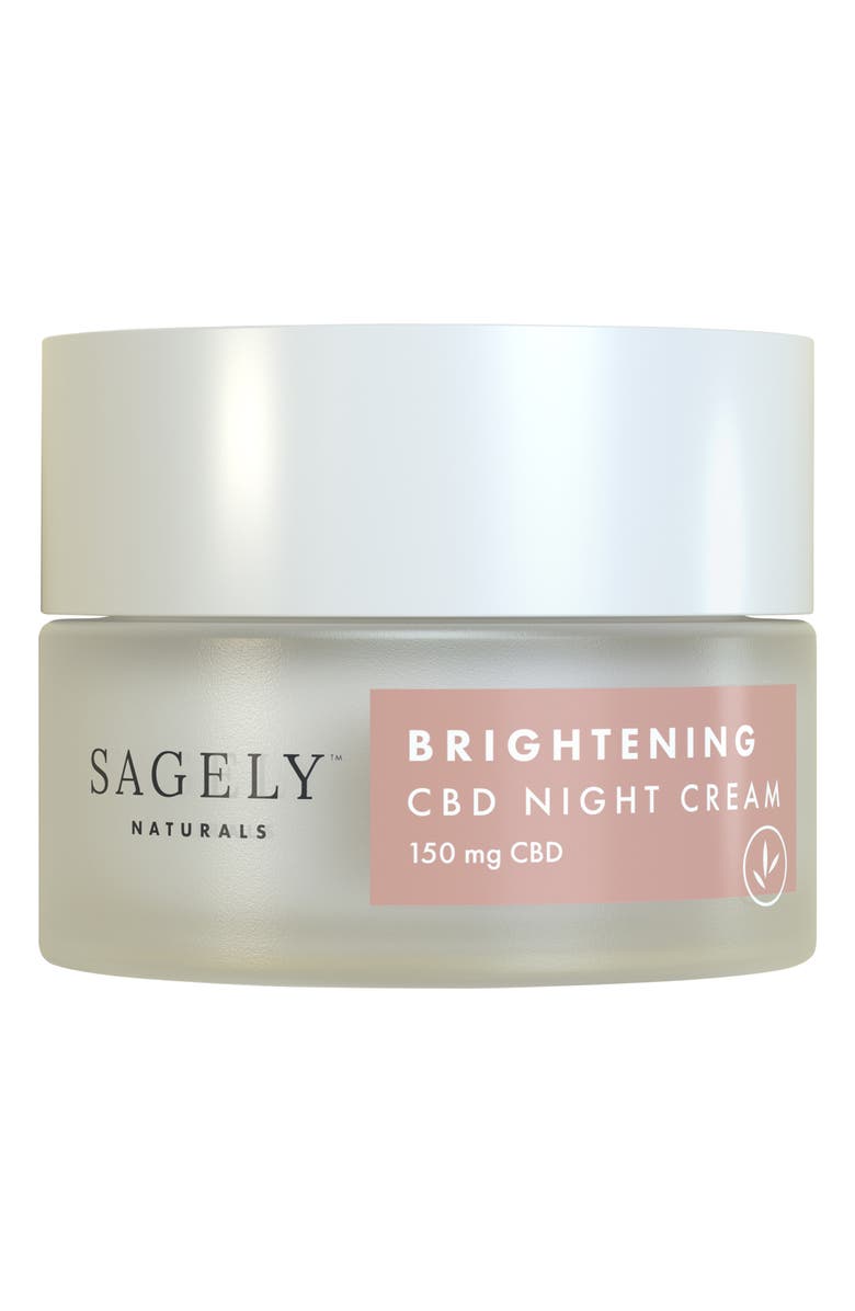 Sagely Naturals Brightening CBD Night Cream, Main, color,