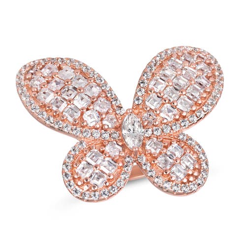 Anna Zuckerman Olivia Butterfly Ring In Rose Gold