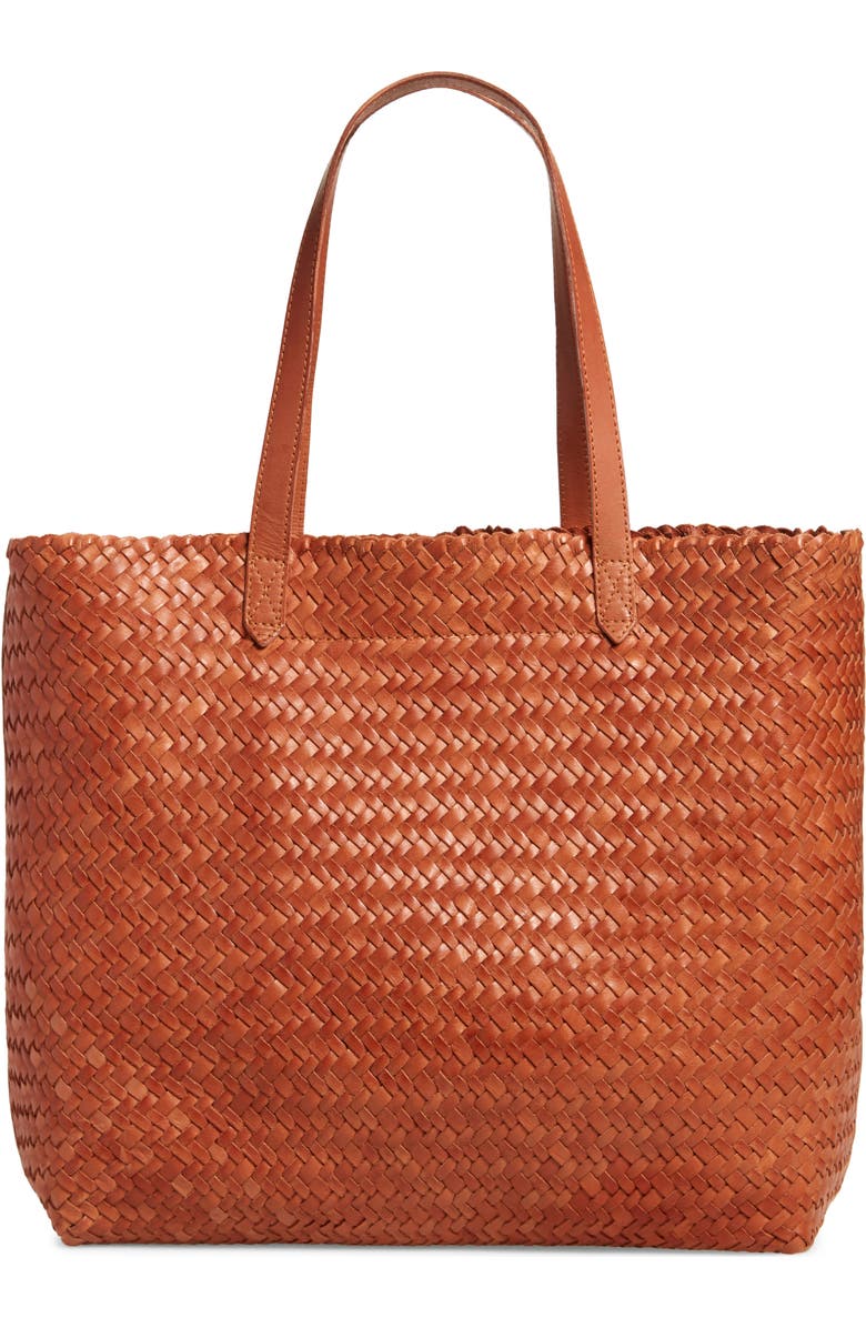 Madewell The Transport Leather Tote: Woven Edition, Alternate, color,