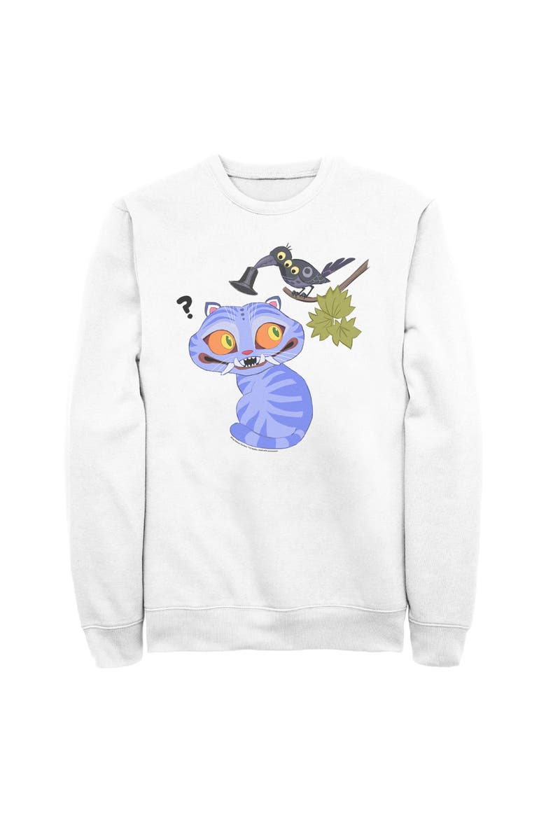 Men's Derpy And Magpie Long Sleeve Crewneck Sweatshirt, Main, color, White