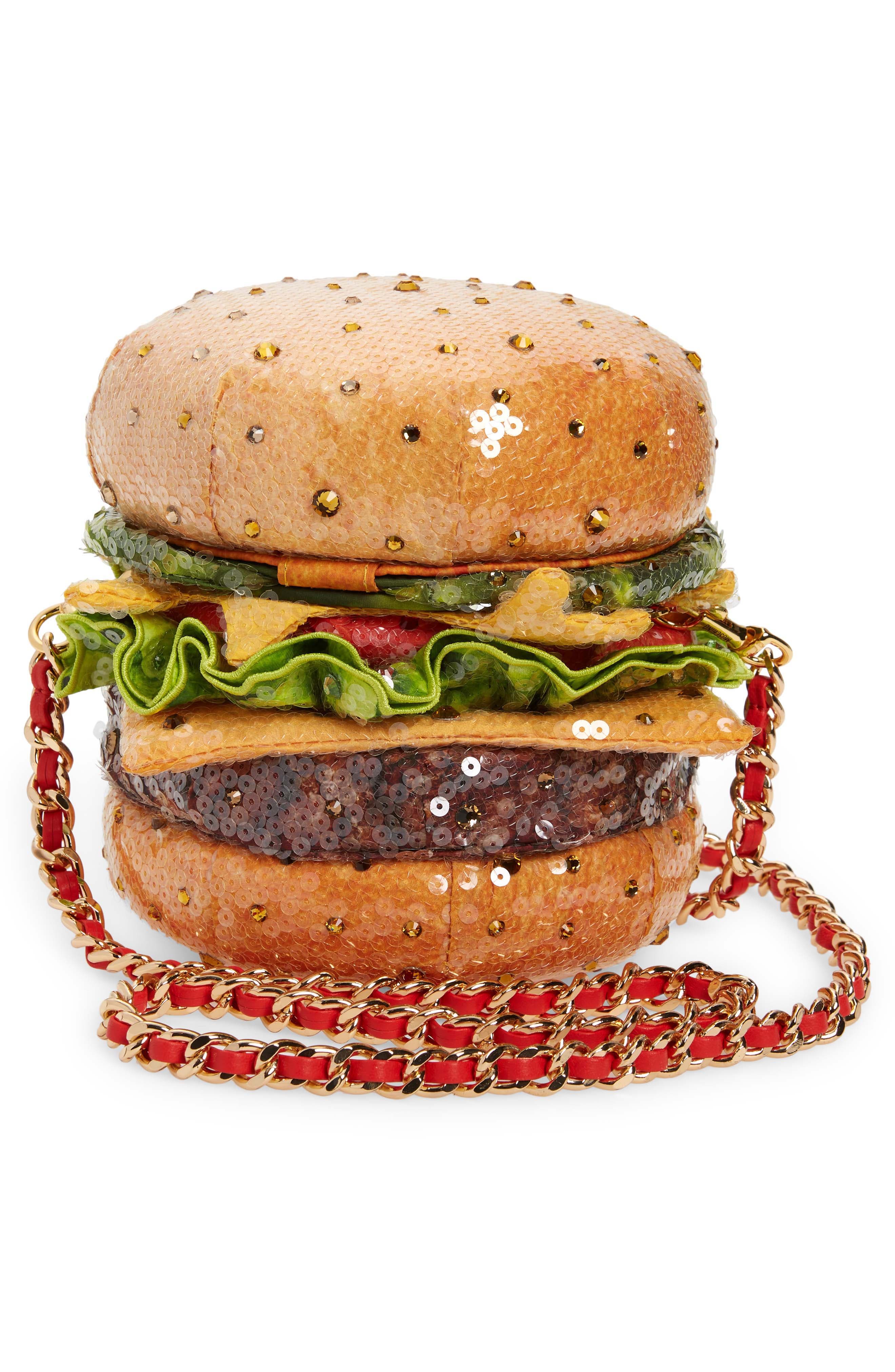 Moschino Diner Group Sequin Cheeseburger Clutch, Alternate, color, 