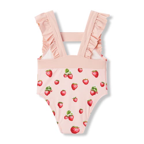 Milkbarn Ruffle Square Neck Swimsuit In Red