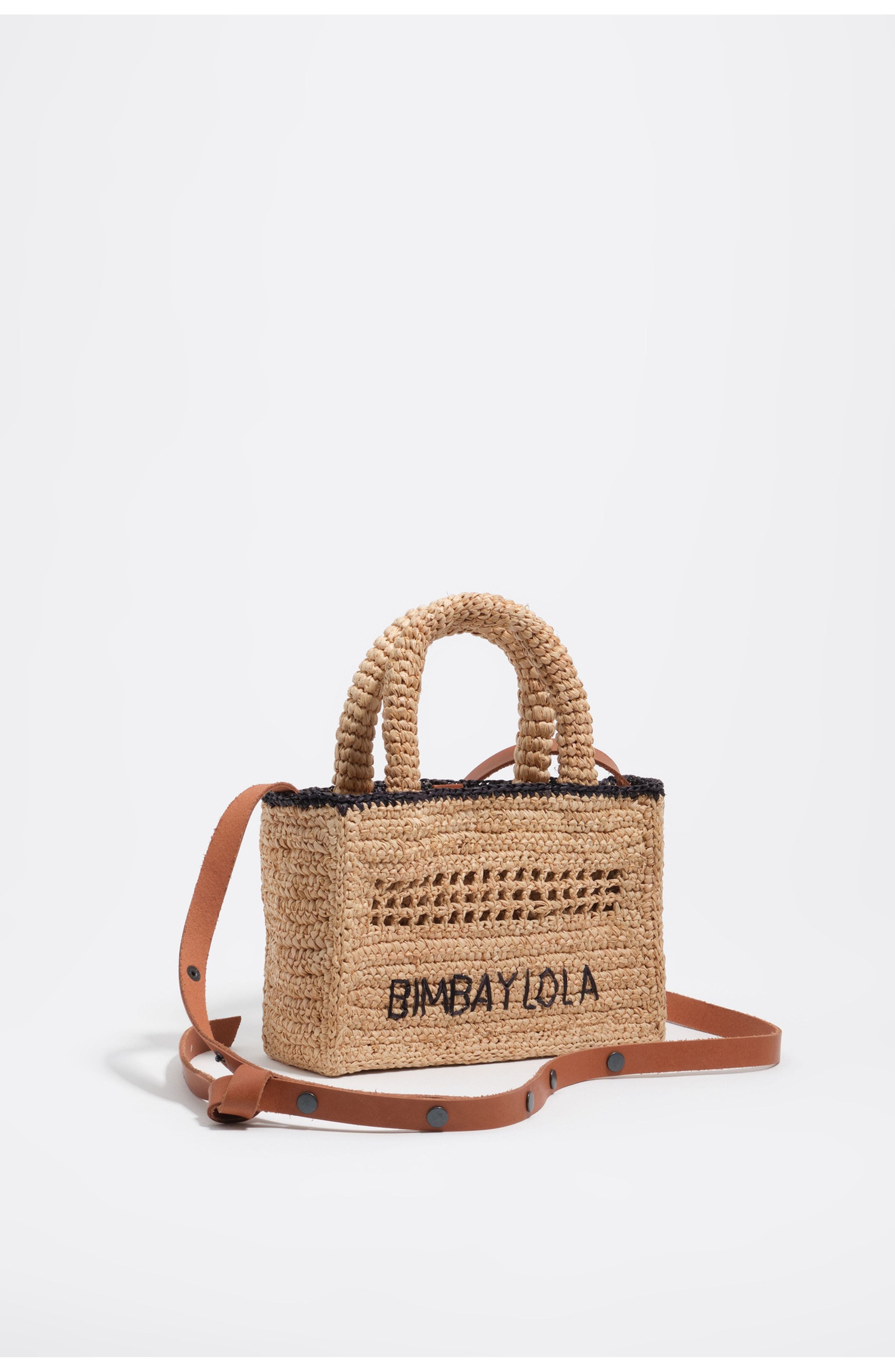Bimba y Lola Raffia Mini Bag, Main, color, Natural