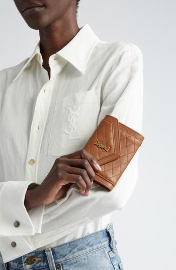 Saint Laurent Small Gaby Quilted Leather Envelope Wallet