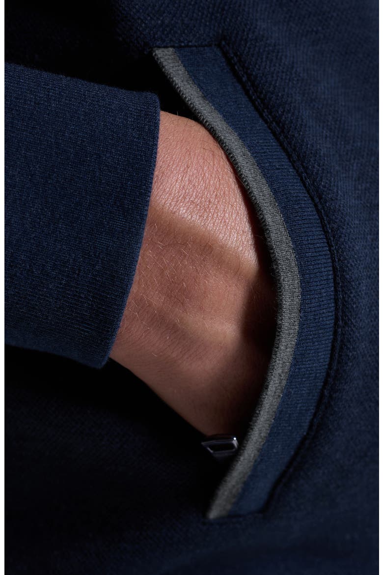 Piqué zip-Up Hoodie, Alternate, color, NAVY