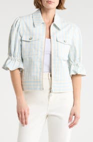 Cinq à Sept Holly Gingham Denim Jacket