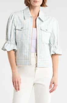 Cinq à Sept Holly Gingham Denim Jacket