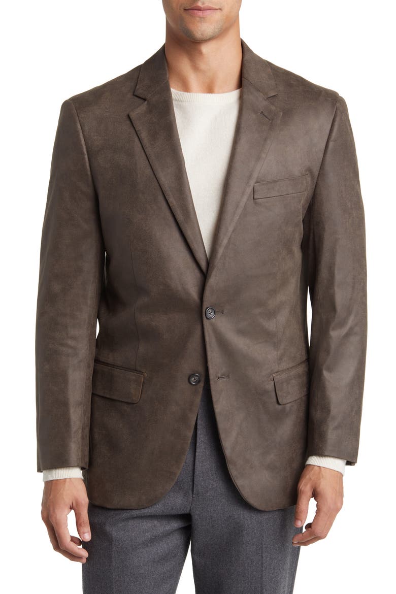 Norris Faux Suede Sport Coat, Main, color, MUSHROOM