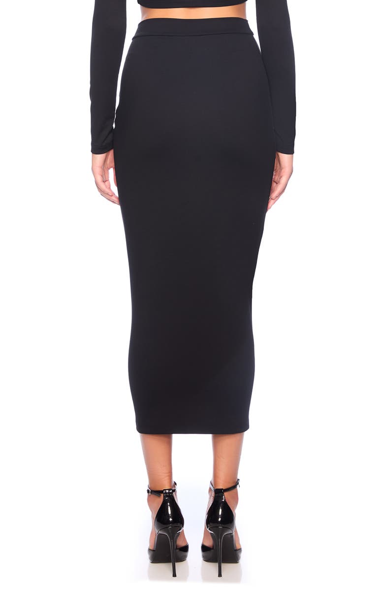 Susana Monaco Slim High Waist Stretch Midi Pencil Skirt, Alternate, color,