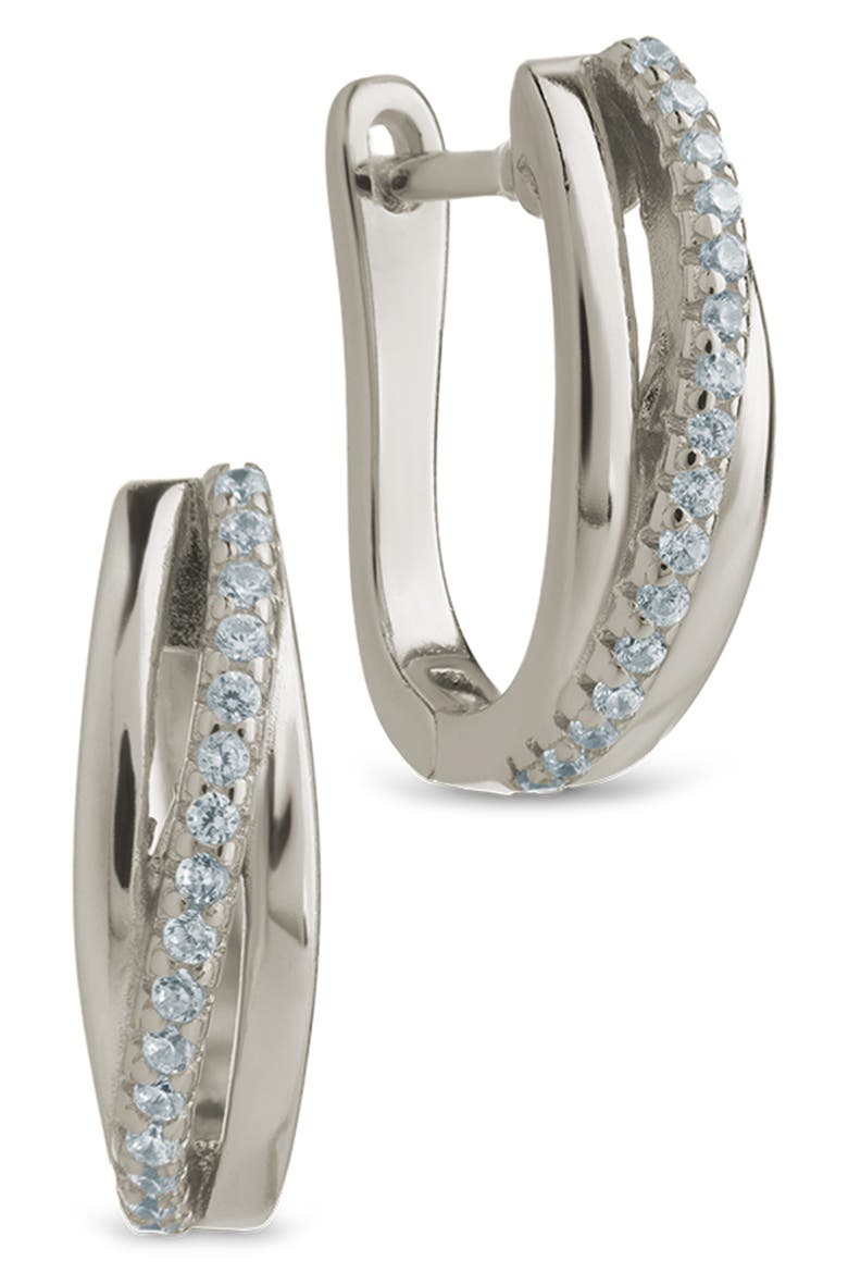 Benedetta Twisted Pavé Hoop Earrings, Main, color, SILVER