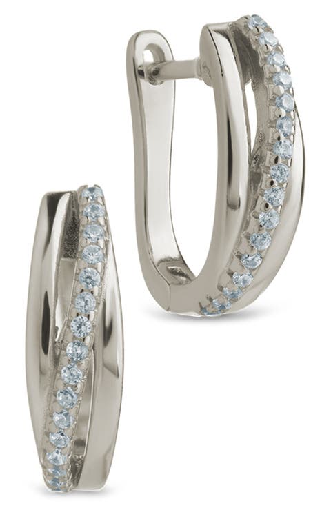 Benedetta Twisted Pavé Hoop Earrings