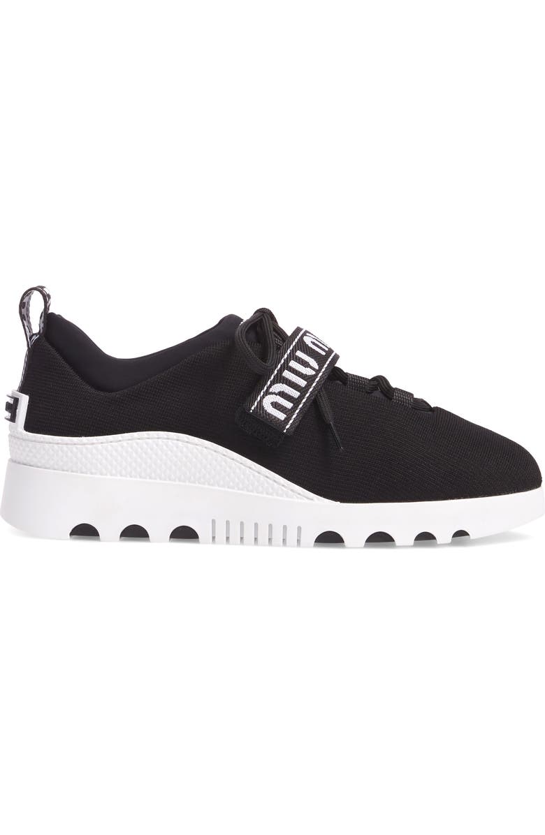 Miu Miu Logo Strap Platform Sneaker, Alternate, color,