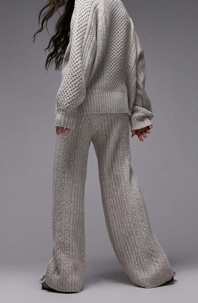 Topshop Loungewear Sweater & Wide Leg Pants Set, Alternate, color, 