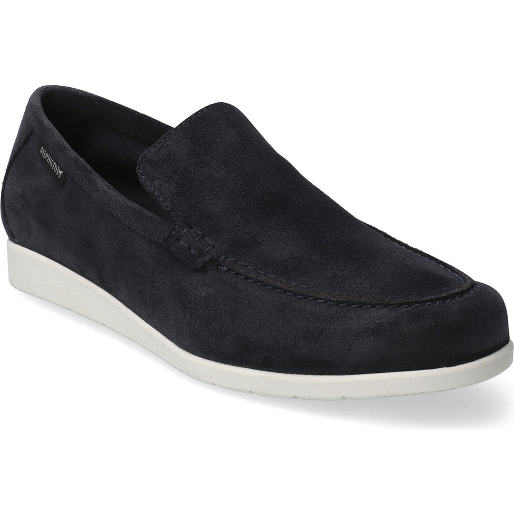 Mephisto Valner Slip-on Sneaker In Blue Velours