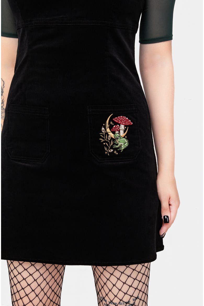 Swamplife Mini Pinafore Dress, Alternate, color, Black