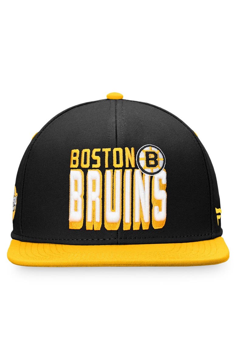 FANATICS Men's Fanatics Branded Black/Gold Boston Bruins Heritage Retro Two-Tone Snapback Hat, Alternate, color, Black