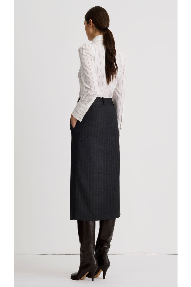 Front Slit Trouser Skirt, Alternate, color, Slate Herringbone