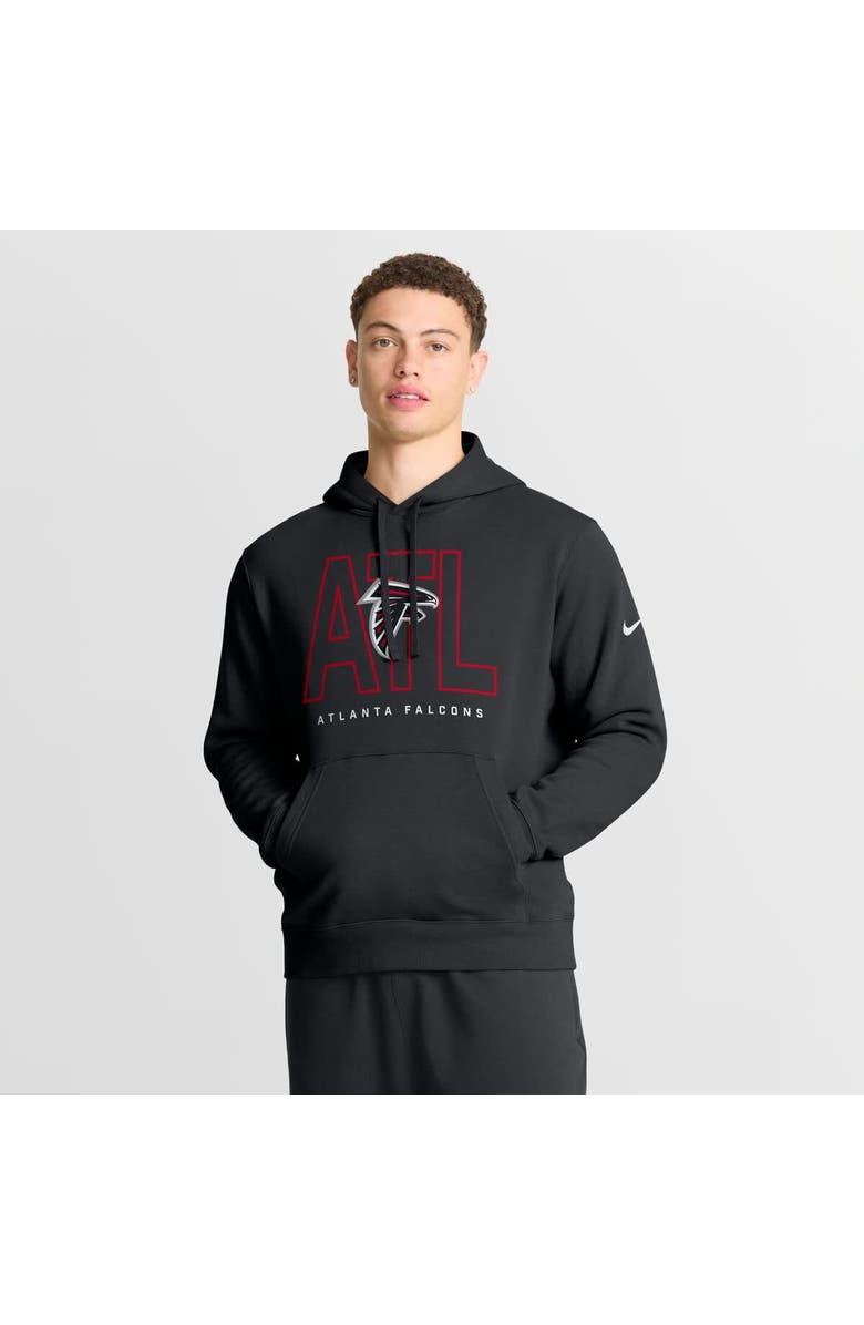Nike Men's Nike Black Atlanta Falcons Busted Play Club Fleece Pullover Hoodie, Main, color, 