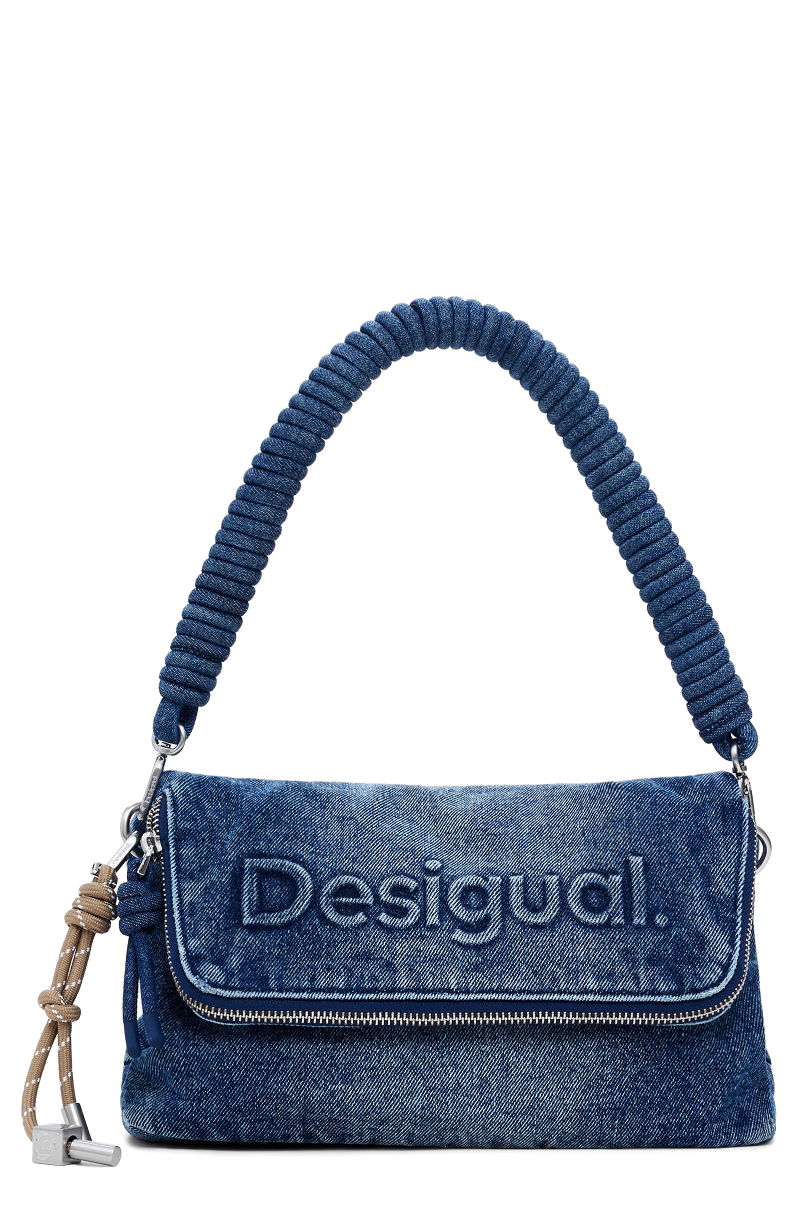 Desigual Denim Crossbody Bag, Main, color, Medium Blue