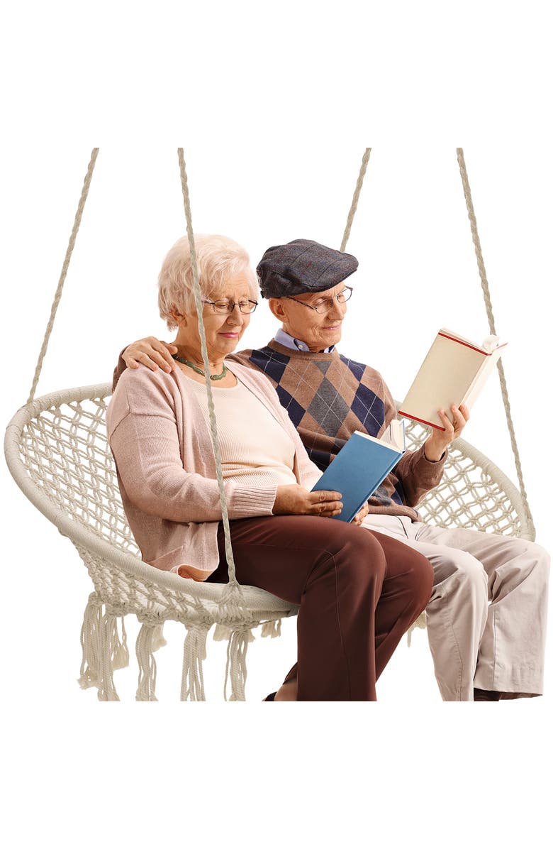 SORBUS Macramé Hanging Hammock Chair, Alternate, color,