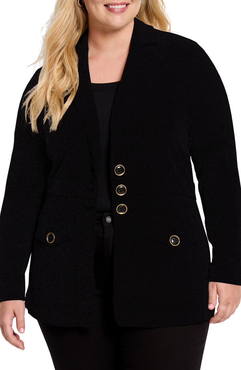 NIC+ZOE Editor Knit Blazer, Main, color, Black Onyx