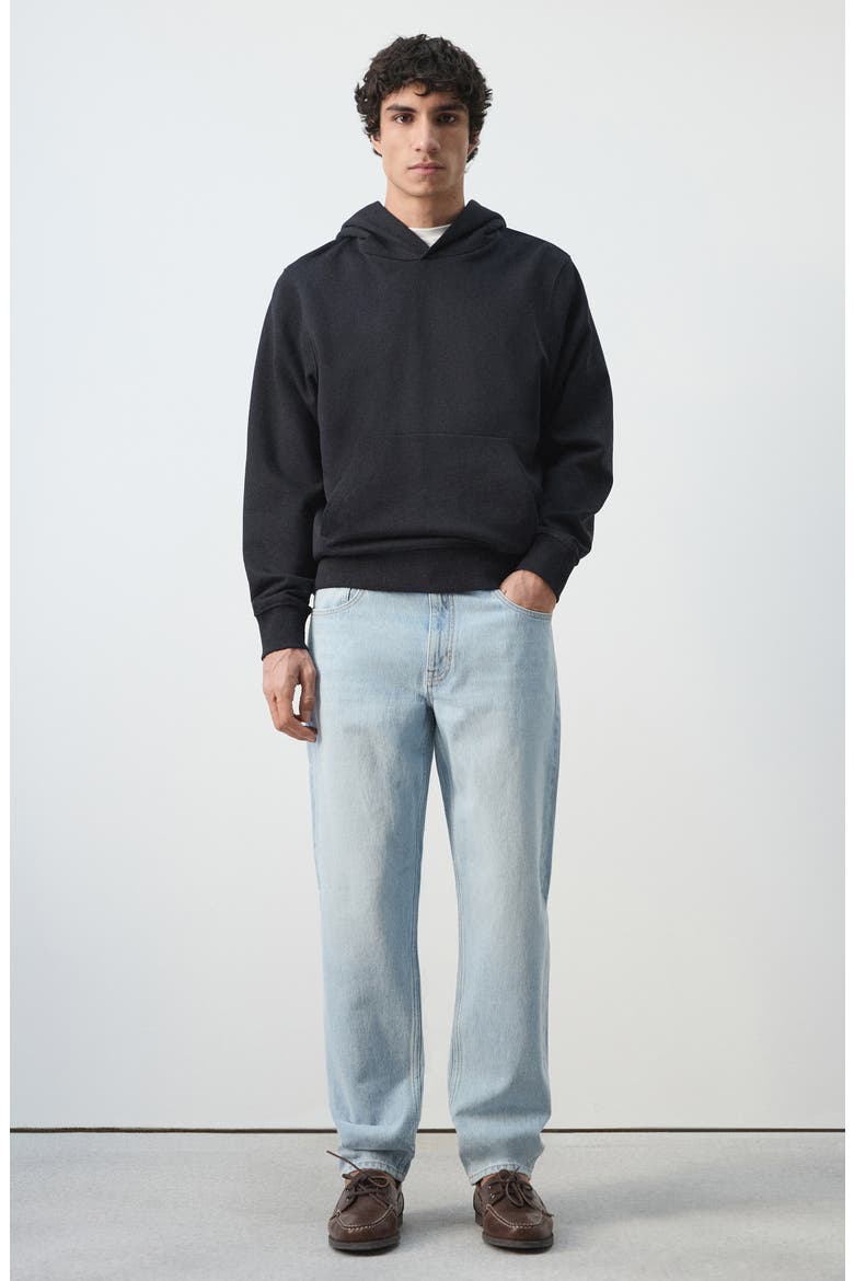Regular Fit Cotton Fleece Hoodie, Alternate, color, NAVY