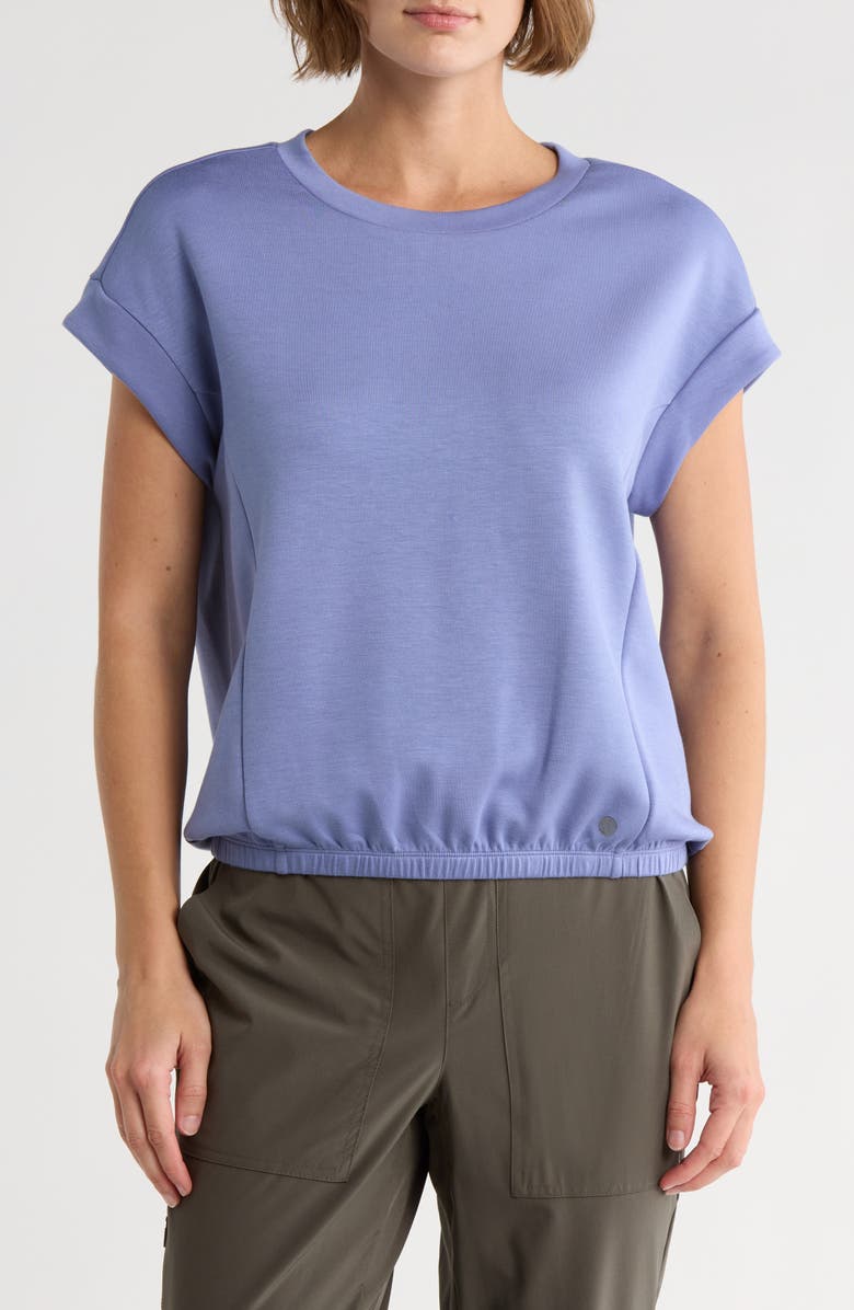 APANA Dolman Sleeve Scuba Knit Top, Main, color, Blue Ice