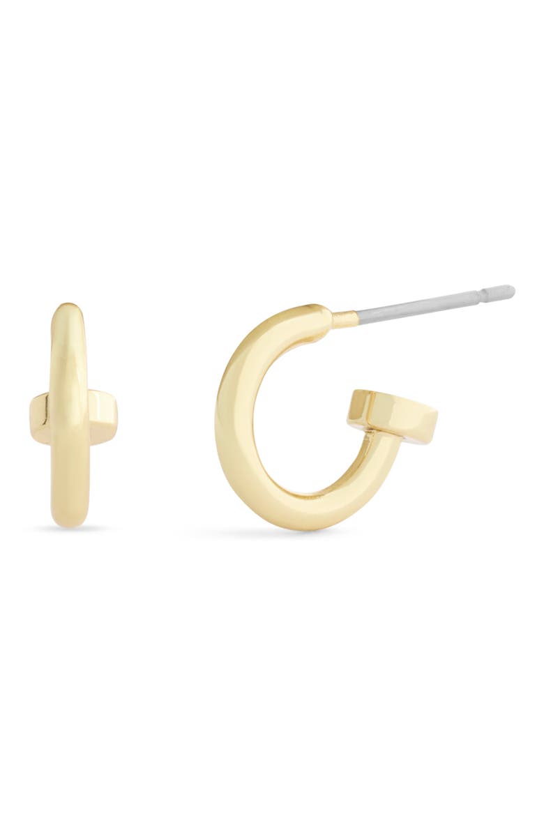 Mini Core Huggie Hoop Earrings, Main, color, GOLD