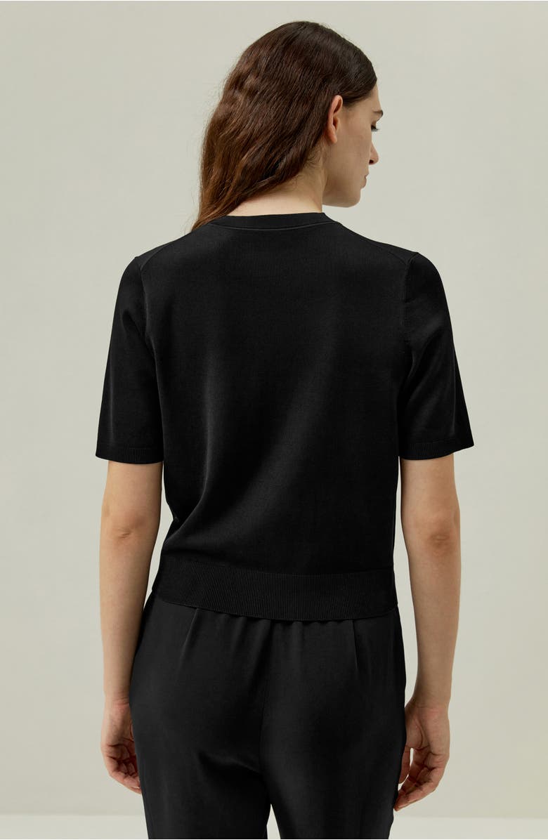 Lilysilk Sophisticated Dual-Knit Silk T-Shirt, Alternate, color,