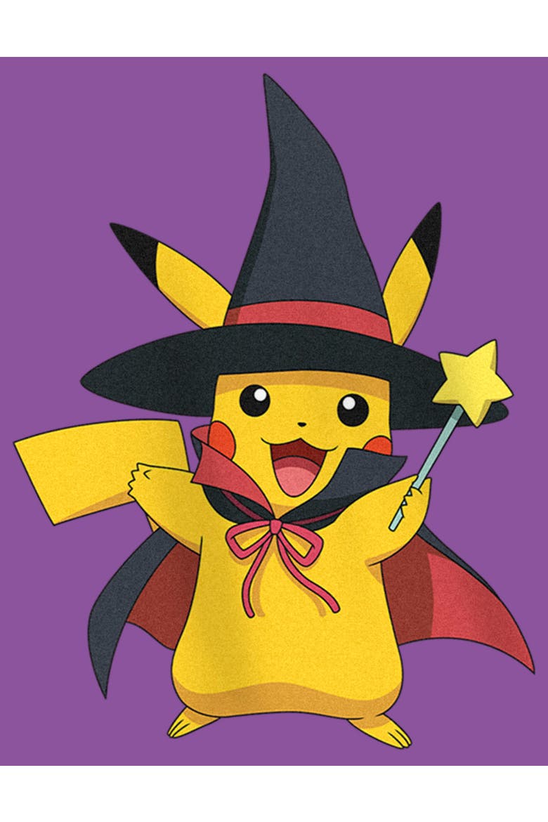Girl's Pokemon Halloween Pikachu Witch Costume  Graphic T-Shirt, Alternate, color, Purple Berry