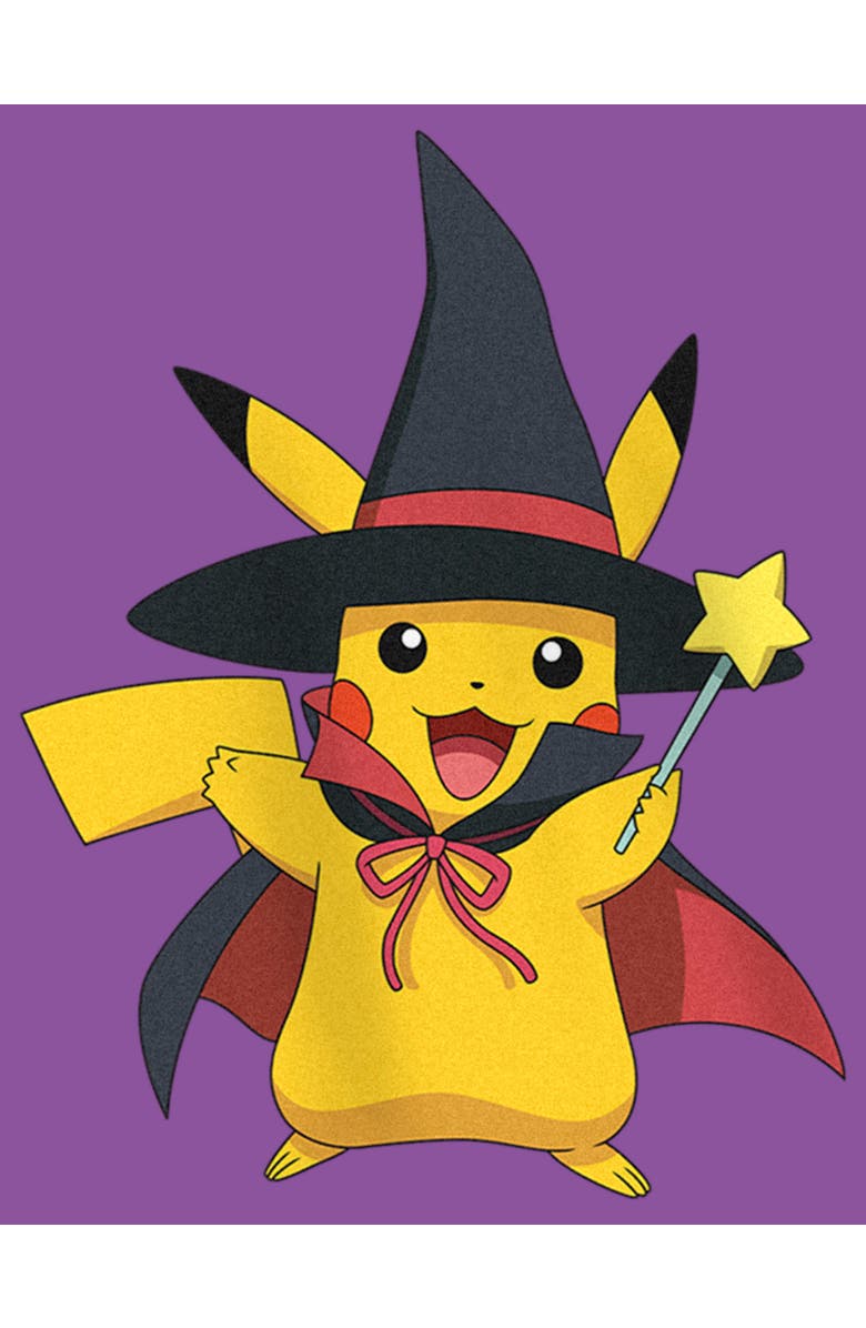 POKEMON Girl's Pokemon Halloween Pikachu Witch Costume  Graphic T-Shirt, Alternate, color, Purple Berry