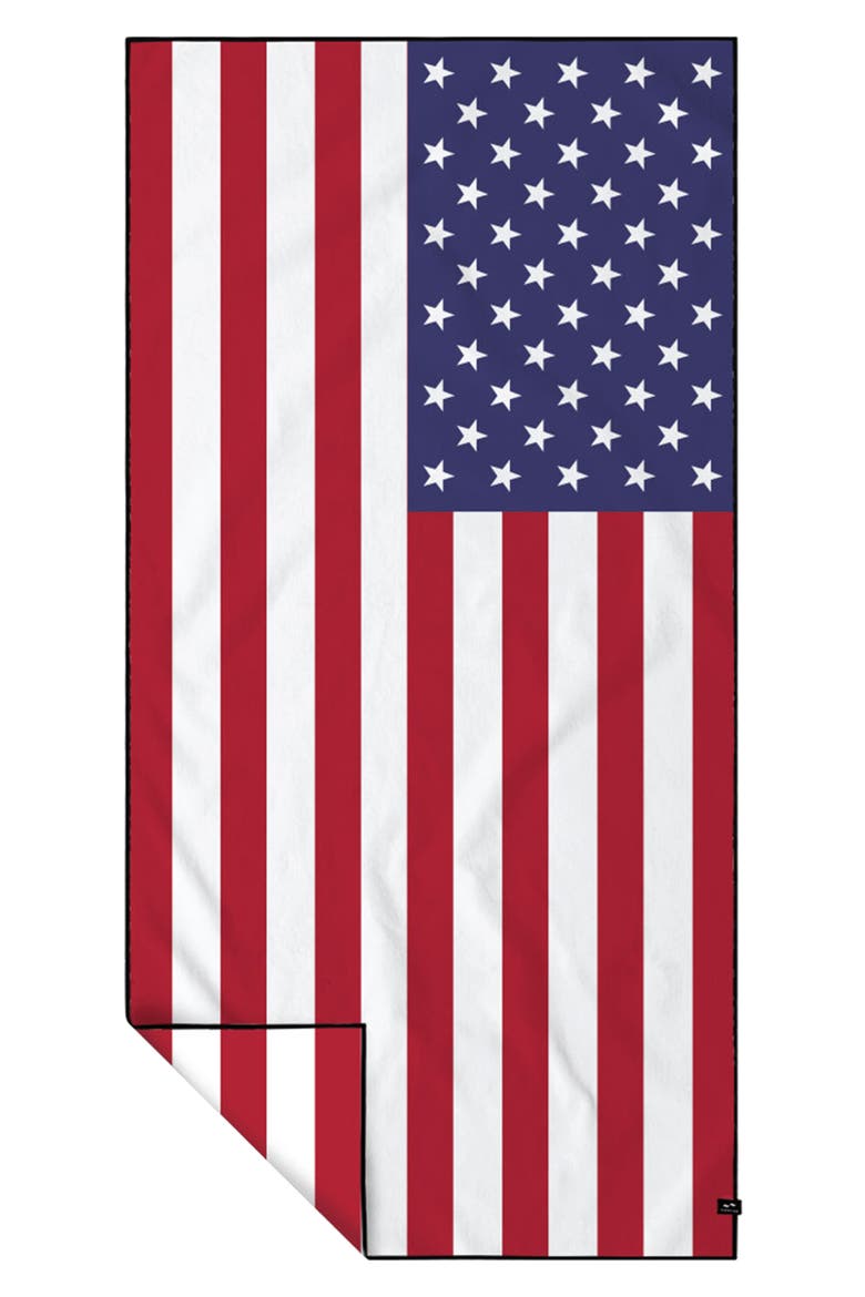 USA Flag Beach Towel, Main, color, RED WHITE BLUE