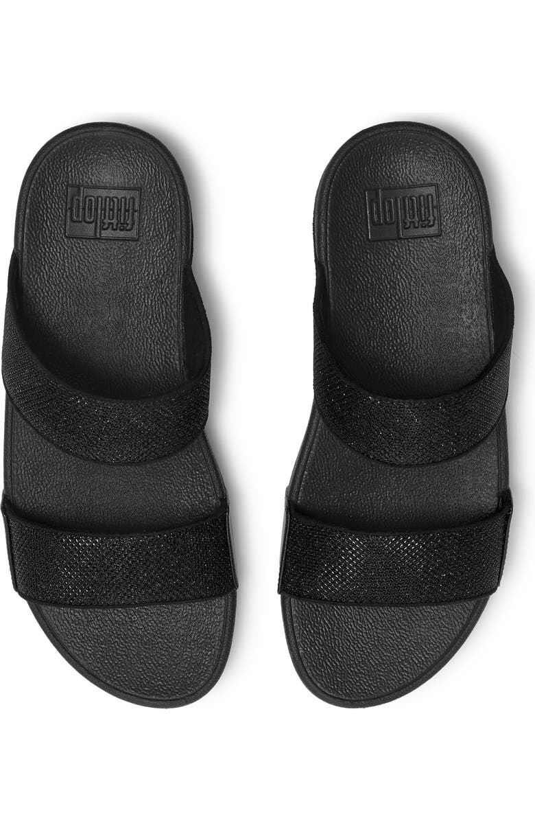 FitFlop Lulu ShimmerGlitz Slide Sandal, Alternate, color, Black