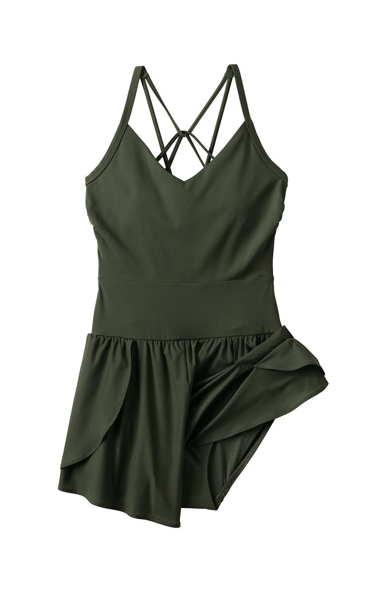 Lands' End Tugless Strappy X-Back Romper Swimsuit, Alternate, color, 