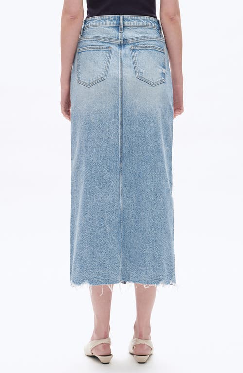 Bayeas Raw Hem Denim Midi Skirt In Blue