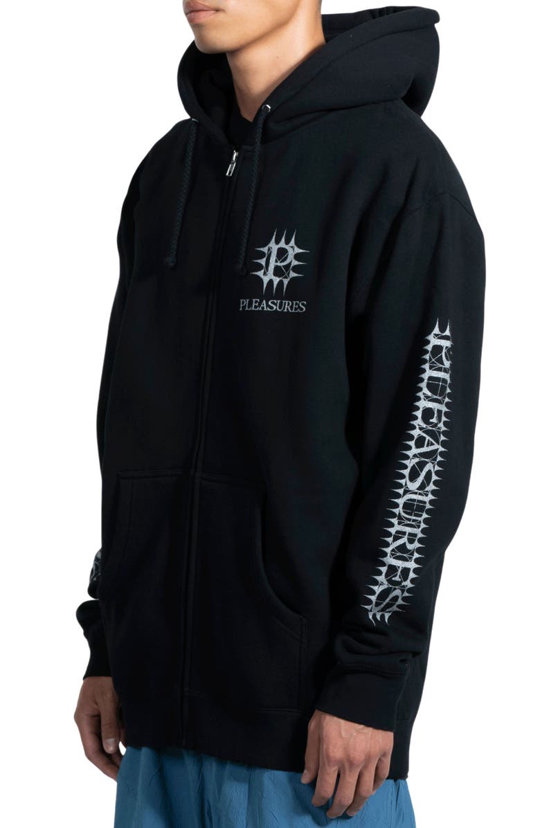PLEASURES Spike Oversize Zip Graphic Hoodie, Alternate, color, 