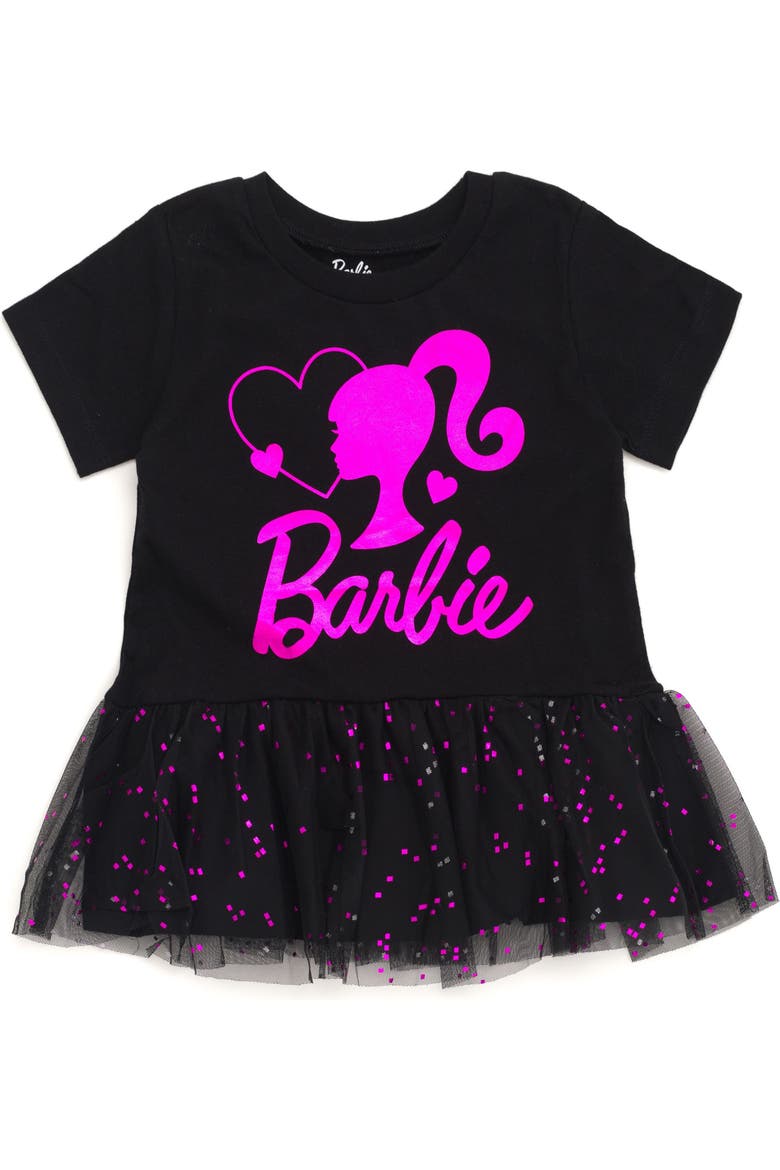 2-Piece Peplum Tee and Leggings Set, Alternate, color, Black Pink Foil