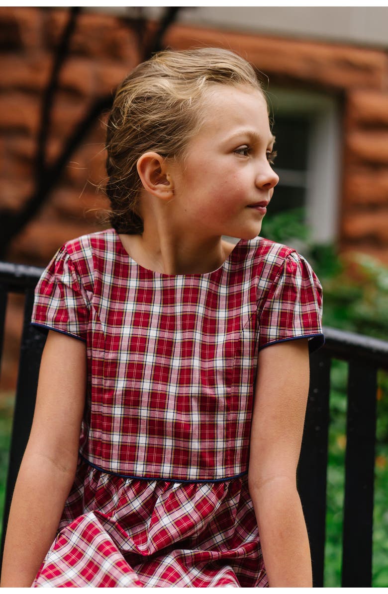 Hope & Henry Girls' Organic Short Sleeve Schoolgirl Dress, Toddler, Alternate, color,
