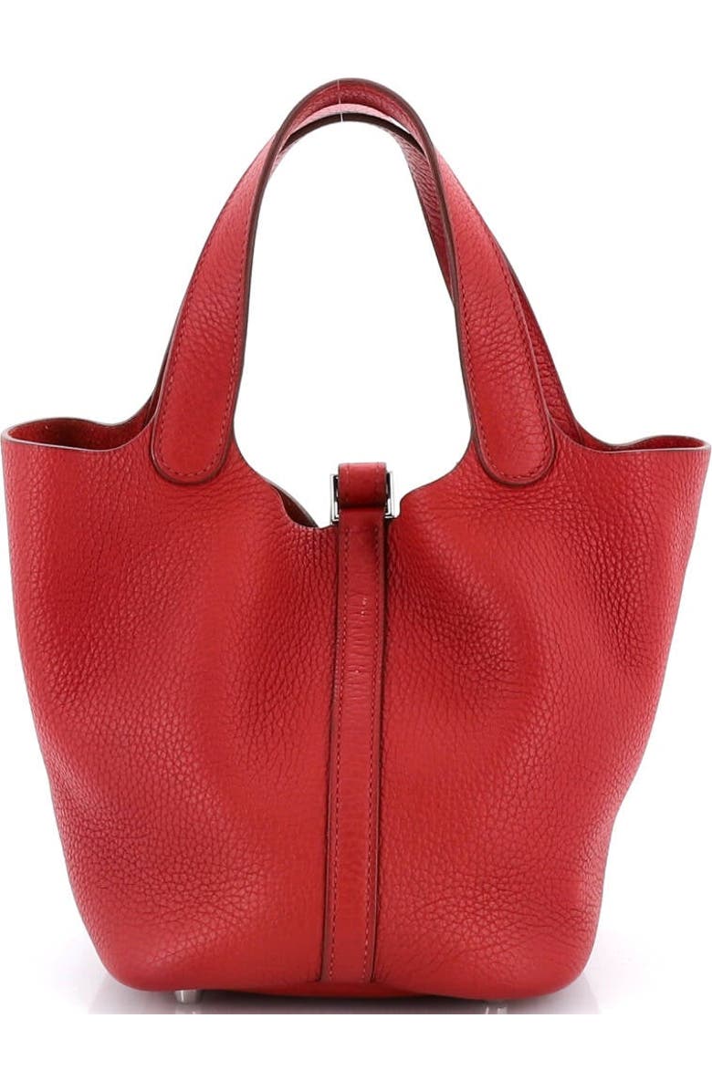 Pre-Owned Hermes Picotin Lock Bag Clemence PM, Alternate, color, Rouge Garance