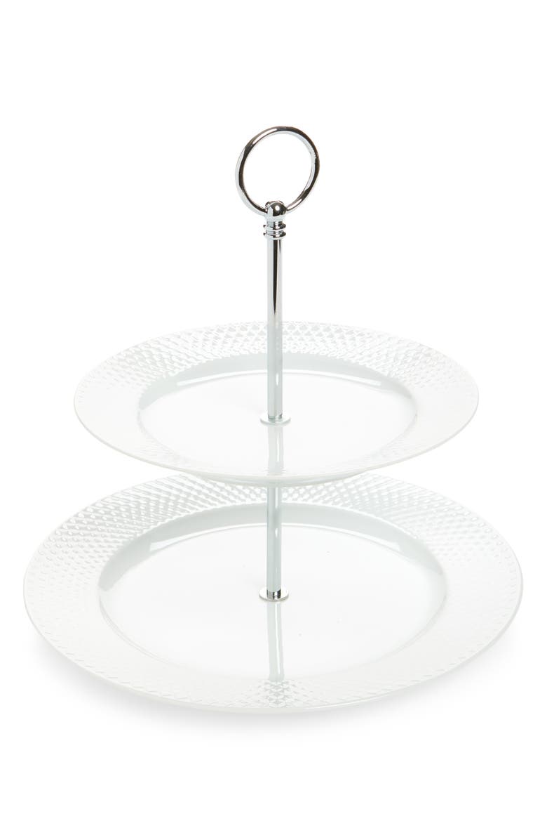 Lyngby Porcelaen Rhombe Etagere, Main, color, White