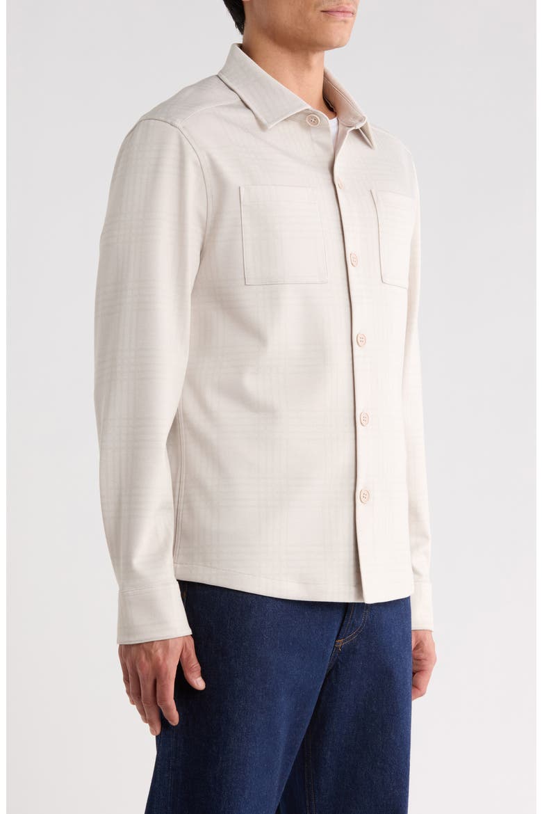 Upton Plaid Double Knit Overshirt, Alternate, color, MOONSTONE
