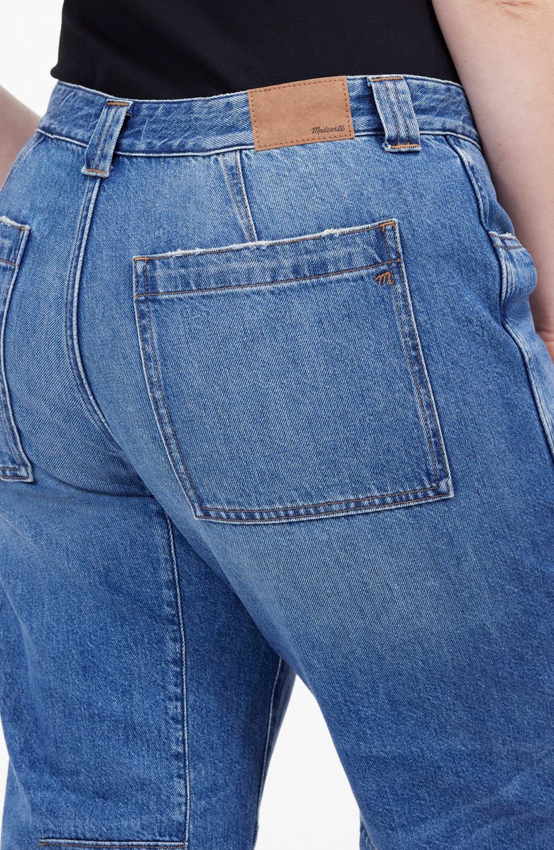 Madewell The Darted Utility Barrel Leg Jeans, Alternate, color, Kingsmark Wash