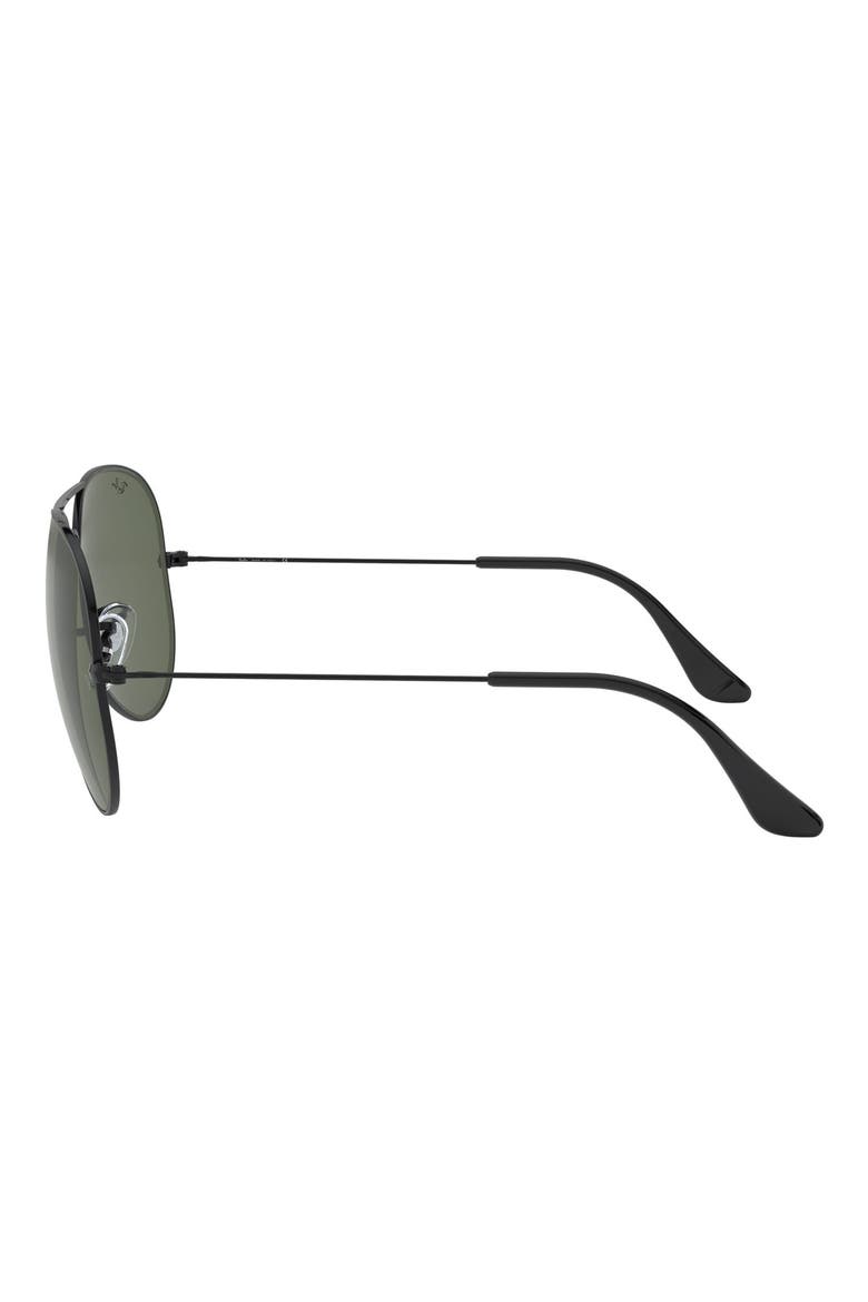 62mm Aviator Sunglasses, Alternate, color, BLACK/ GREEN SOLID
