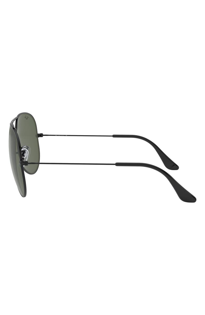 Ray-Ban 62mm Aviator Sunglasses, Alternate, color, Black/ Green Solid