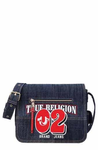 Varsity Logo Denim Messenger Bag