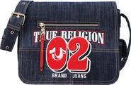 True Religion Varsity Logo Denim Messenger Bag