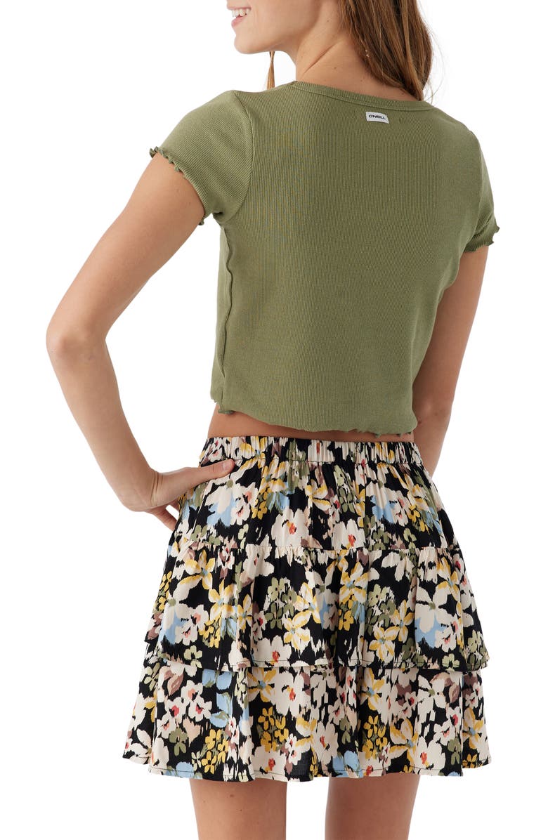 O'Neill Kids' Joanna Floral Tiered Miniskirt, Alternate, color,