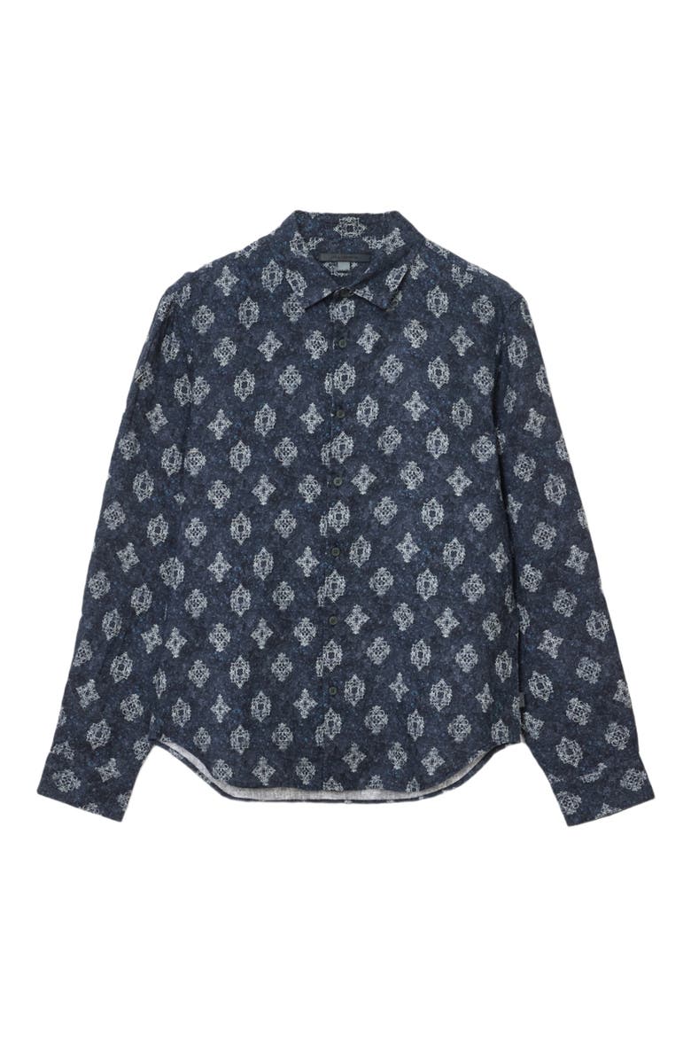 Ross Long Sleeve Linen Button-Up Shirt, Alternate, color, TITANIUM BLUE